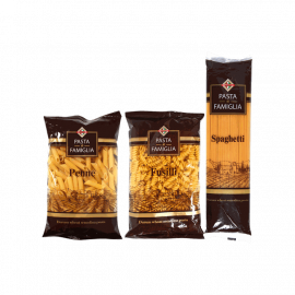 Макароны из тв сортов пшеницы Spaghetti/Fusilli/ Рenne ТМ Раsta Di Famiglia 400г