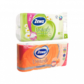 Туалетная бумага 3-слойная персик Deluxe/Soft blossom ТМ Zewa 8шт