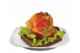 Канапе с сёмгой на бородинском хлебе, 40г