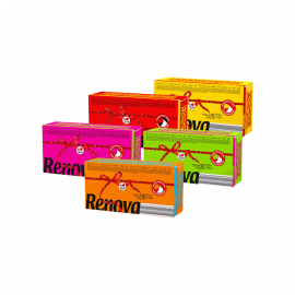 Салфетки 3-шар красн/оранж/фуксия/желт/зел ТМ MAXI RENOVA RED LABEL 80шт