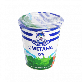 Сметана 15% ТМ Простоквашино 340г