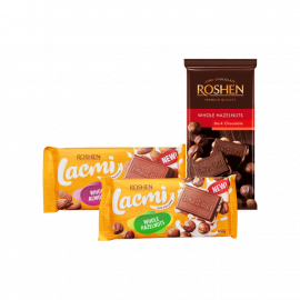 Шоколад экстрачерн/молочный с целым лесным орех/миндаль ТМ Рошен 90г