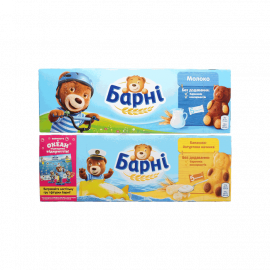 Бисквит с молочной/банановой начинкой ТМ Барни 150г